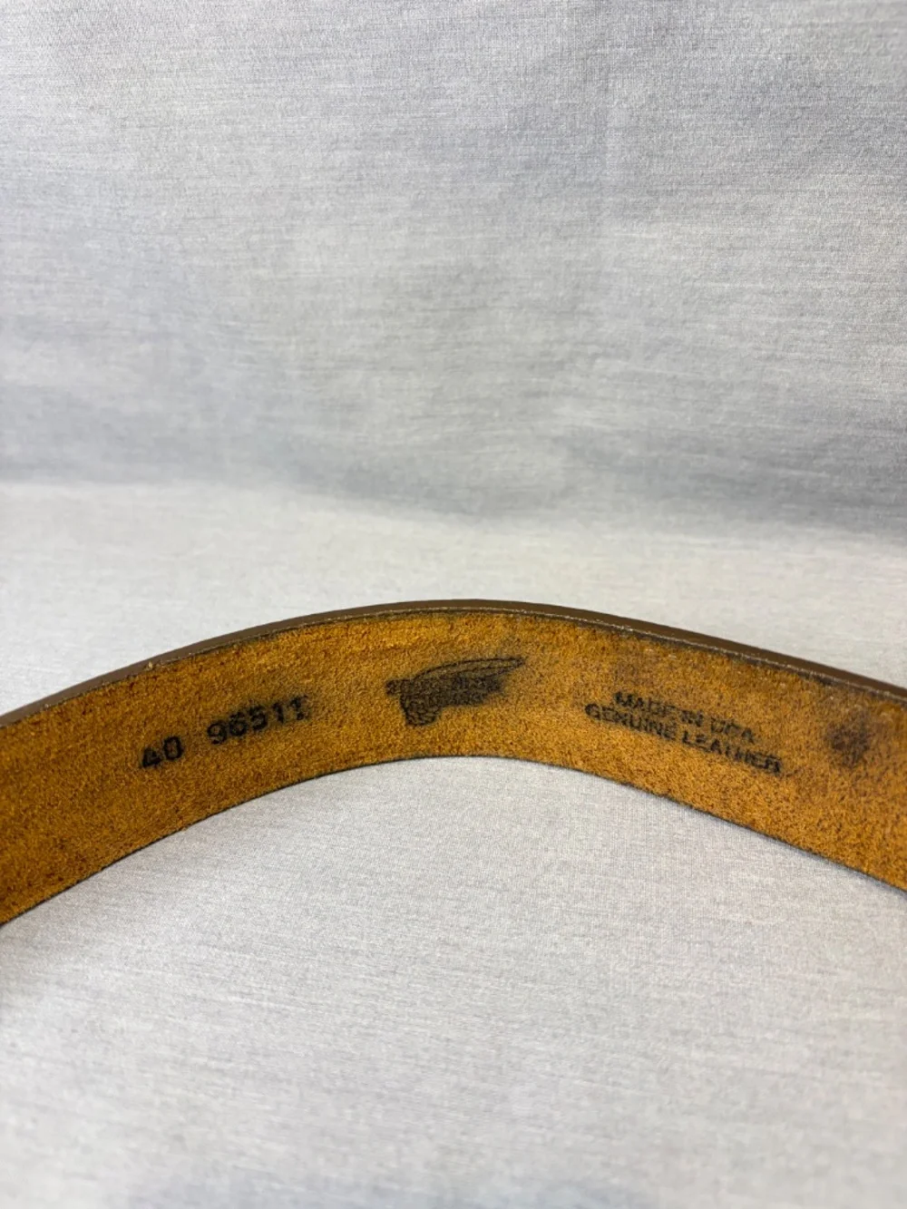 Red Wing Shoes Mens Leather Belt Size 40 Brass Buckle 96511 Brown Made In USA